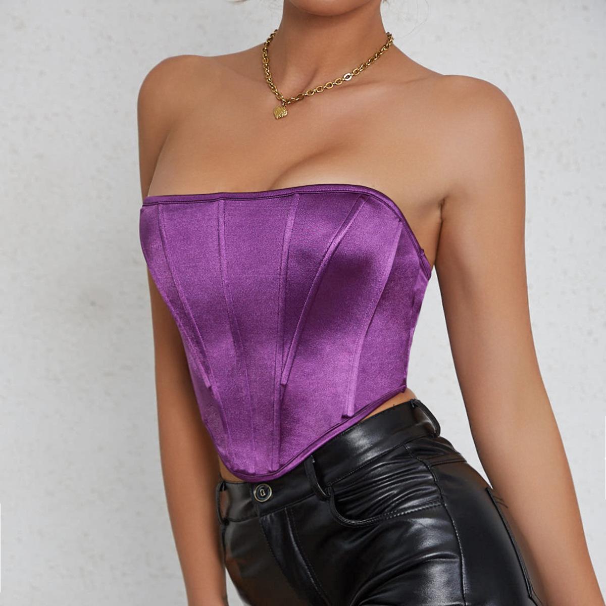 Майка без бретелек с открытыми плечами, укороченные топы с рыбьими косточками, женские летние майки, сплошной цвет, модная майка, женский укороченный жилет без рукавов, одежда Y2K L фиолетовый
Майка без бретелек с открытыми плечами, укороченные топы с рыбьими косточками, женские летние майки, сплошной цвет, модная майка, женский укороченный жилет без рукавов, одежда Y2K L фиолетовый