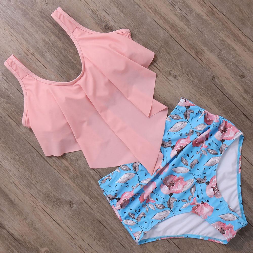Buy RUUHEE Bikini Swimsuit Swimwear Women Tankini High Waist Bikini Set