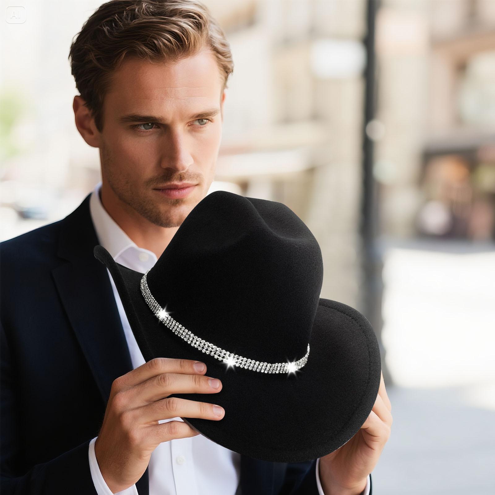 Black Bride Cowboy Hat, Western Party Hat, Bachelorette Jazz Hat For Music Festival & Costume Party One Size чорний
Black Bride Cowboy Hat, Western Party Hat, Bachelorette Jazz Hat For Music Festival & Costume Party One Size чорний