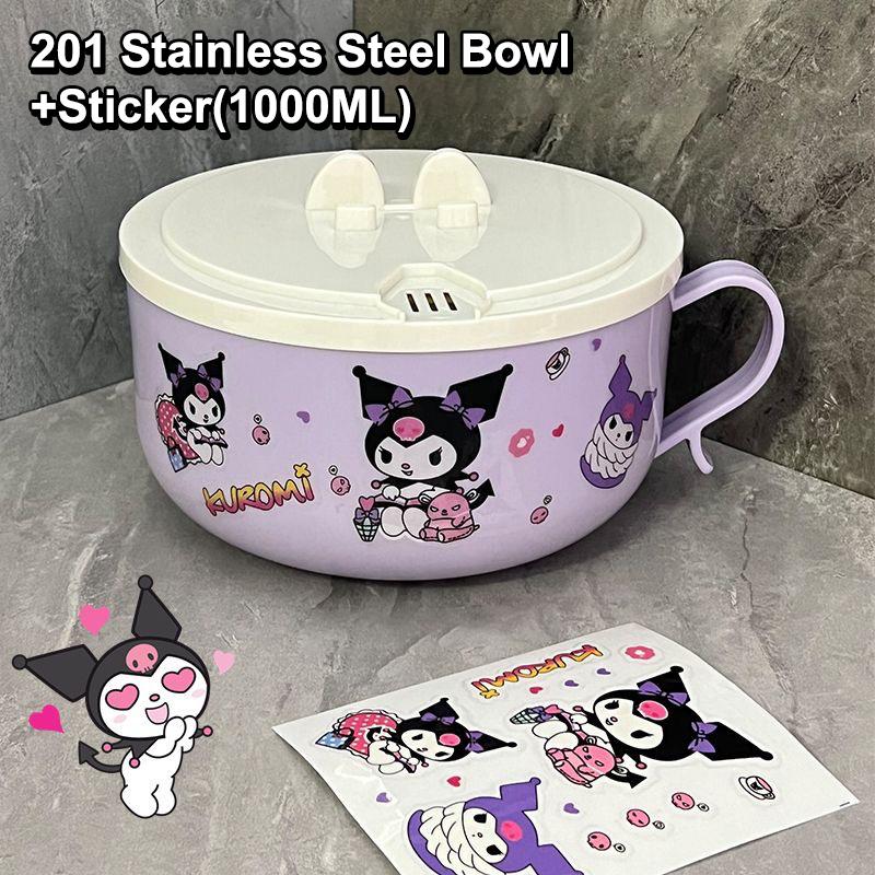 Sanrio Kuromi Instant Noodle Bowl Cartoon Stainless Steel Rice Bowl With Cover Student Dormitory Anti-Scald Lunch Box Tableware
Sanrio Kuromi Instant Noodle Bowl Cartoon Stainless Steel Rice Bowl With Cover Student Dormitory Anti-Scald Lunch Box Tableware