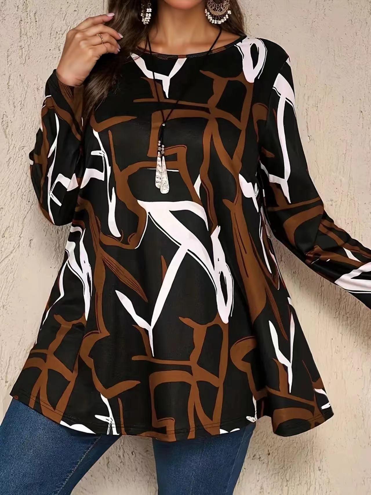 Women s Plus Size Abstract Print Long Sleeve Round Neck Tunic Top Casual Blouse Shirt 1XL коричневый
Women s Plus Size Abstract Print Long Sleeve Round Neck Tunic Top Casual Blouse Shirt 1XL коричневый