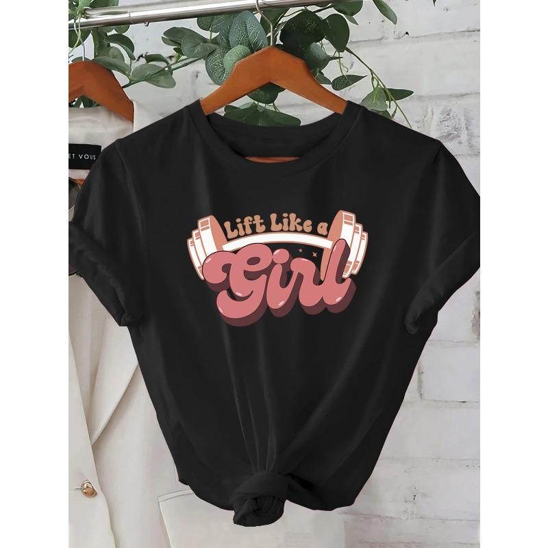 Women S Casual Graphic Tee - Lift Like a Print, Short Sleeve, Round Neck, Machine Washable, Perfect for Spring/Summer Outfits, Gymshirts S чёрный
Women S Casual Graphic Tee - Lift Like a Print, Short Sleeve, Round Neck, Machine Washable, Perfect for Spring/Summer Outfits, Gymshirts S чёрный