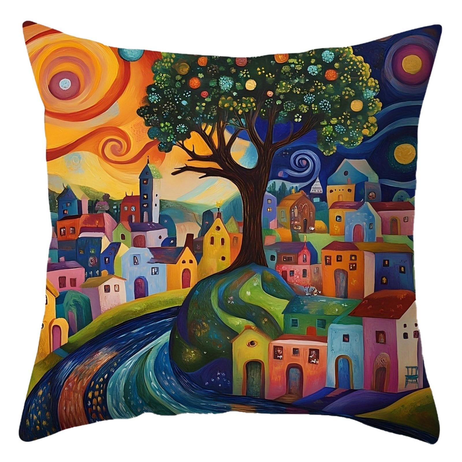 45x45cm Decorative Pillow Cover Oil Painting Style Single Side Print Hidden Zipper Design Suitable for Sofa Bedroom Home Decoration One Size
45x45cm Decorative Pillow Cover Oil Painting Style Single Side Print Hidden Zipper Design Suitable for Sofa Bedroom Home Decoration One Size
