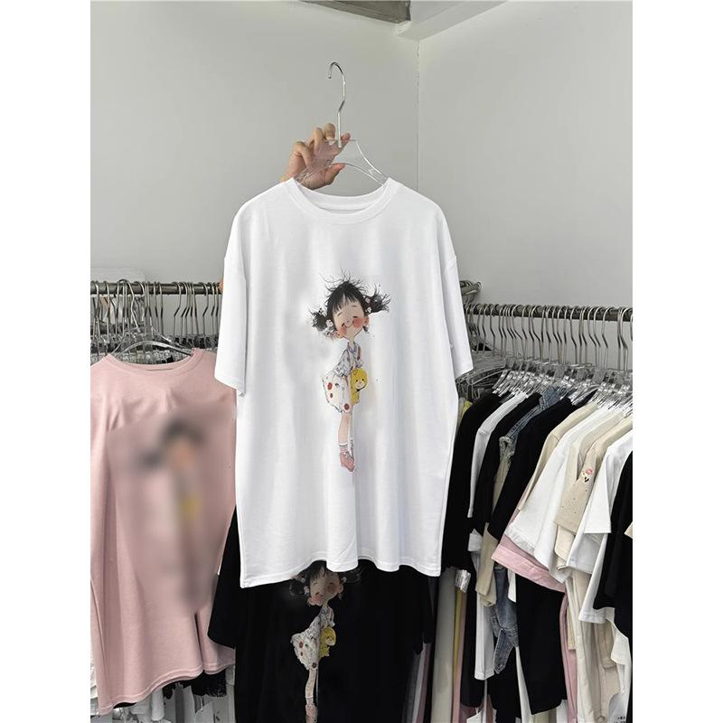 Pure cotton cartoon girl printed short-sleeved T-shirt 2025 summer new women s simple niche foreign style top tide S
Pure cotton cartoon girl printed short-sleeved T-shirt 2025 summer new women s simple niche foreign style top tide S