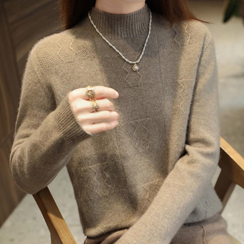 Женский свитер из 100% шерсти, толстой вязки, с высоким воротником - Пуловер облегающего кроя для осени и зимы. M for 100-110 lbs
Женский свитер из 100% шерсти, толстой вязки, с высоким воротником - Пуловер облегающего кроя для осени и зимы. M for 100-110 lbs