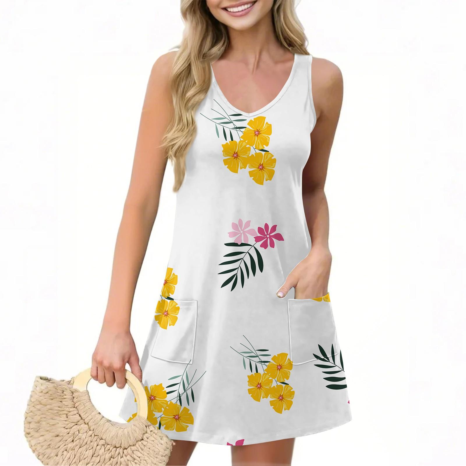 Женское повседневное летнее платье-жилет с карманами, цветочным принтом, V-образным вырезом, без рукавов M
Женское повседневное летнее платье-жилет с карманами, цветочным принтом, V-образным вырезом, без рукавов M