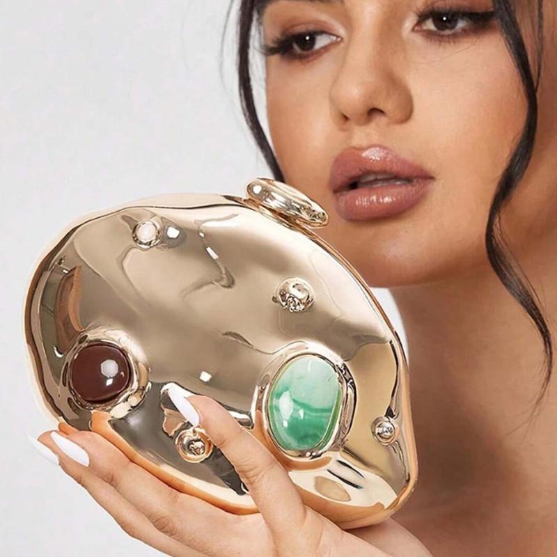 2025 New Fashion Designer Women Metal Egg Shape Evening Clutch Bag Brand Inlaid Gemstone Shoulder Crossbody Bag Party Handbag золотой
2025 New Fashion Designer Women Metal Egg Shape Evening Clutch Bag Brand Inlaid Gemstone Shoulder Crossbody Bag Party Handbag золотой