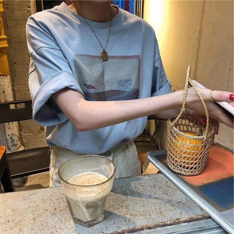 Женская футболка Harajuku с коротким рукавом, модная корейская футболка с графическим принтом, повседневные свободные летние футболки, женский топ y2k, уличная одежда
Женская футболка Harajuku с коротким рукавом, модная корейская футболка с графическим принтом, повседневные свободные летние футболки, женский топ y2k, уличная одежда