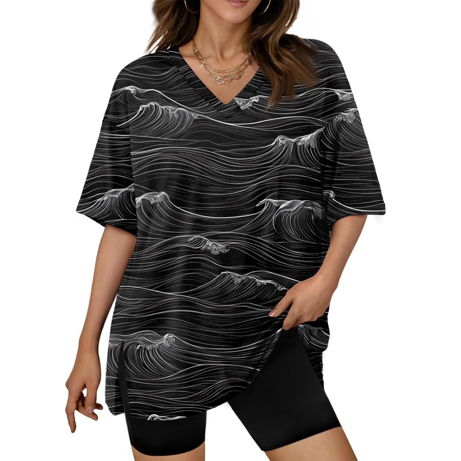 Women s Fashion Printed V-Neck Short Sleeve Fitness T-Shirt Plus Size Tops XL
Women s Fashion Printed V-Neck Short Sleeve Fitness T-Shirt Plus Size Tops XL
