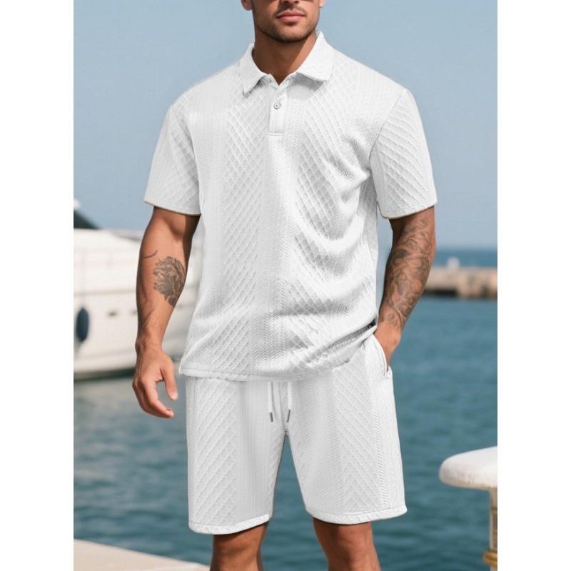 2-Piece Polo Shirt & Shorts Set - Textured Knit Casual Matching Outfit S білий
2-Piece Polo Shirt & Shorts Set - Textured Knit Casual Matching Outfit S білий
