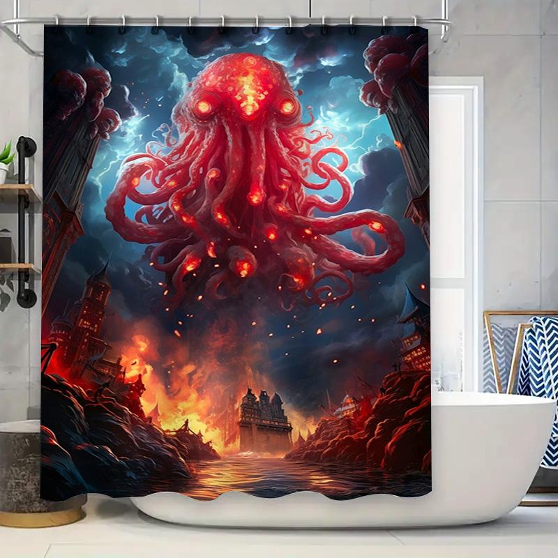 Red Giant Cthulhu Tentacle Bath Curtain 3D Fantasy Sci-Fi Horror Design for Bathroom Decorations High Quality Waterproof Shower 90x180cm
Red Giant Cthulhu Tentacle Bath Curtain 3D Fantasy Sci-Fi Horror Design for Bathroom Decorations High Quality Waterproof Shower 90x180cm