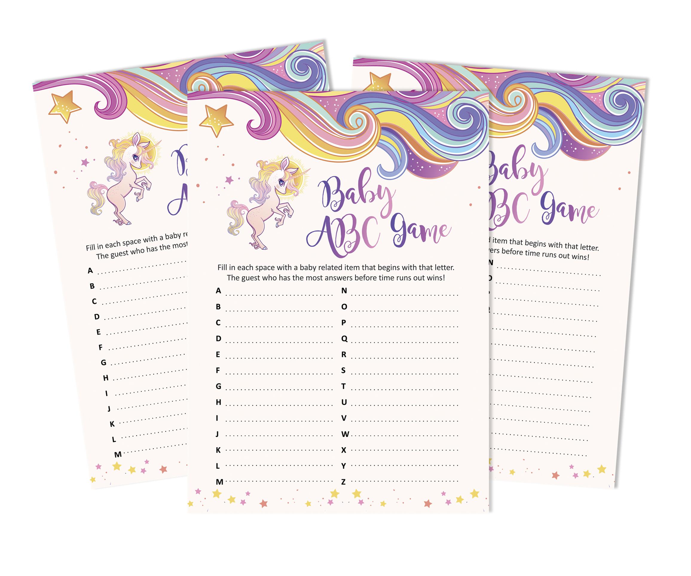 Inkdotpot Baby Shower Game Набор из 50 игр BabyA AlphabetA ABCA Game Unicorn Гендерно-нейтральная вечеринка 5 x 7 Inches
Inkdotpot Baby Shower Game Набор из 50 игр BabyA AlphabetA ABCA Game Unicorn Гендерно-нейтральная вечеринка 5 x 7 Inches
