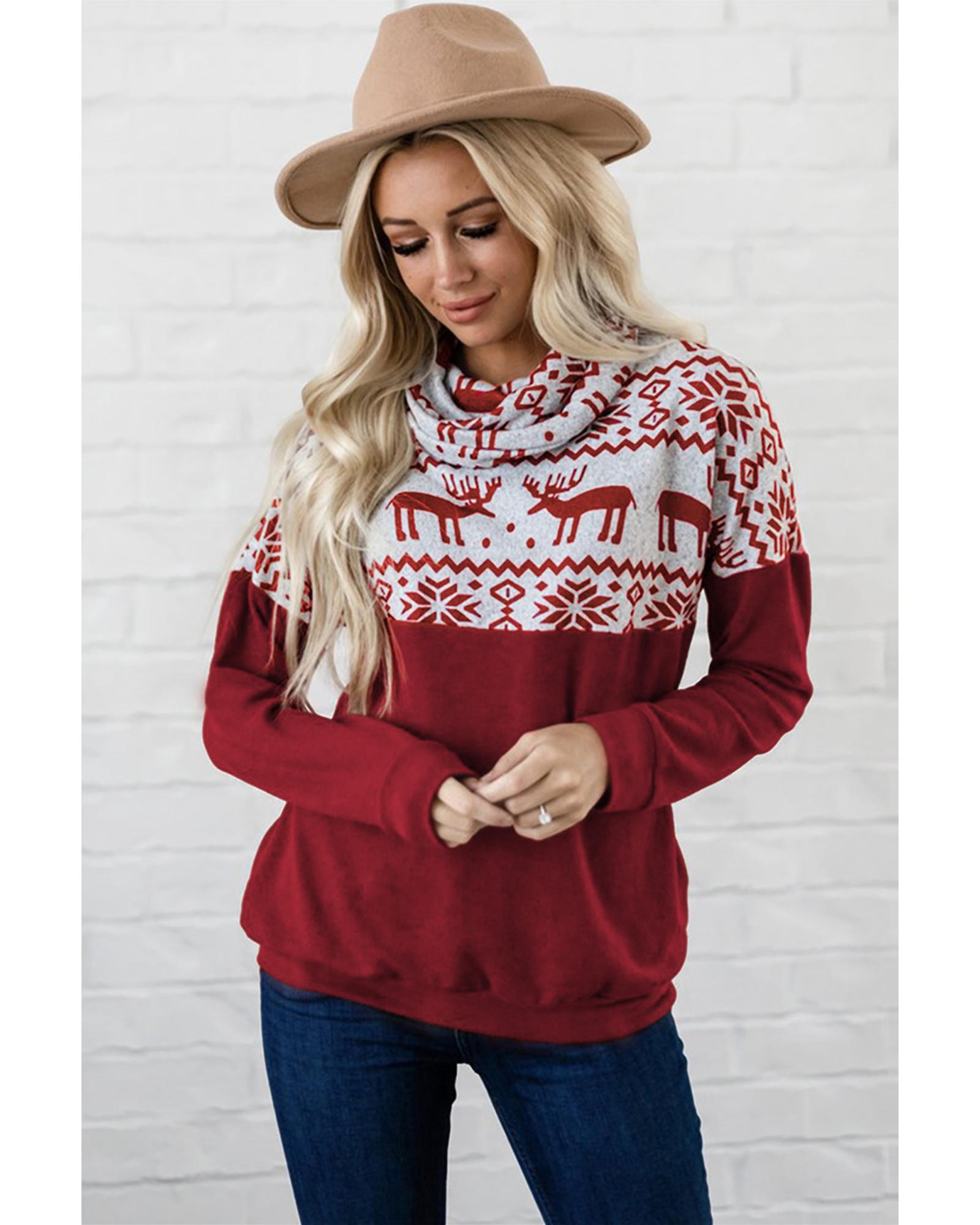 Azura Exchange Рождественский принт с принтом лося Cowl Neck Knit Top 2XL красный
Azura Exchange Рождественский принт с принтом лося Cowl Neck Knit Top 2XL красный