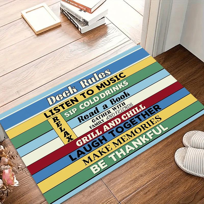 Funny Deck Rules Retro Striped Welcome Doormat Non-Slip Indoor Outdoor Floor Mat Patio Decor for Backyard Porch Entryway 40x60CM
Funny Deck Rules Retro Striped Welcome Doormat Non-Slip Indoor Outdoor Floor Mat Patio Decor for Backyard Porch Entryway 40x60CM