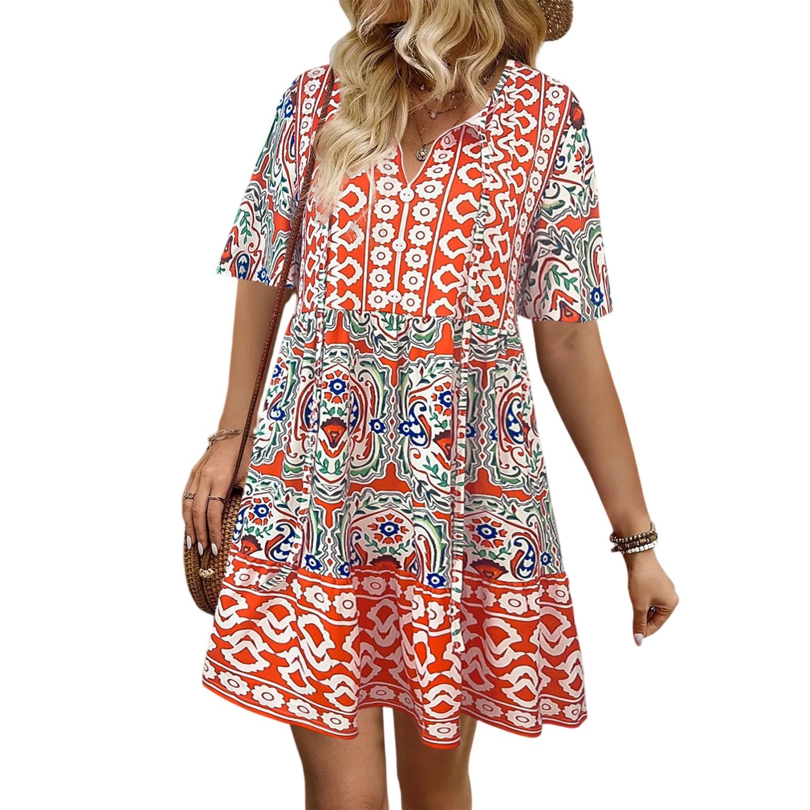 Женское модное богемное платье с принтом и V-образным вырезом XL шафрановый
Женское модное богемное платье с принтом и V-образным вырезом XL шафрановый