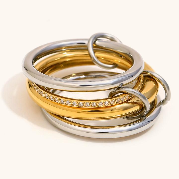 La. Muses Color Mix Dual Tone Multi-layer Circle Stainless steel Women s Ring Trendy Fashion Daily Versatile Jewelry 9
La. Muses Color Mix Dual Tone Multi-layer Circle Stainless steel Women s Ring Trendy Fashion Daily Versatile Jewelry 9