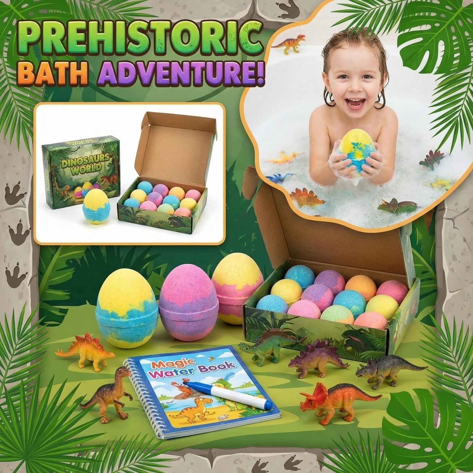 16-Piece Dinosaur Egg Bath Bomb Set — Bath Toys With Hidden Surprises, Ideal For Sensory Play One Size
16-Piece Dinosaur Egg Bath Bomb Set — Bath Toys With Hidden Surprises, Ideal For Sensory Play One Size