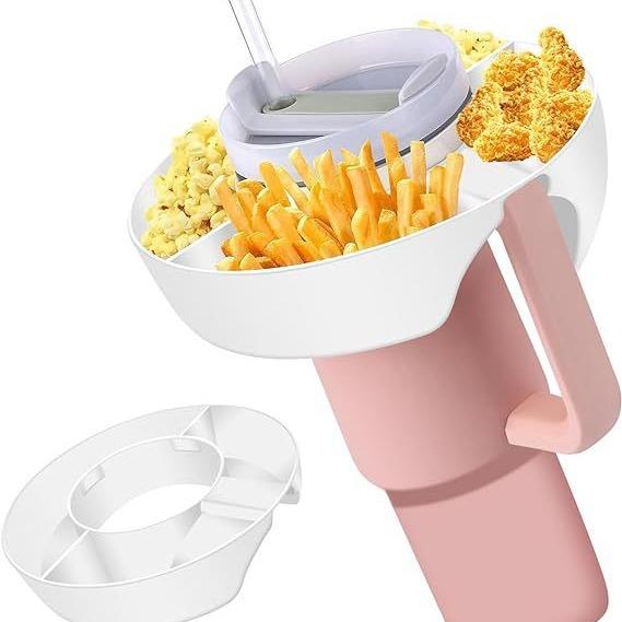 2Pcs 40 Oz Tumbler Snack Tray with Dipping Area Silicone Handle Bowl Reusable Snack Ring Cup Accessory Dishes Snack Platter
2Pcs 40 Oz Tumbler Snack Tray with Dipping Area Silicone Handle Bowl Reusable Snack Ring Cup Accessory Dishes Snack Platter