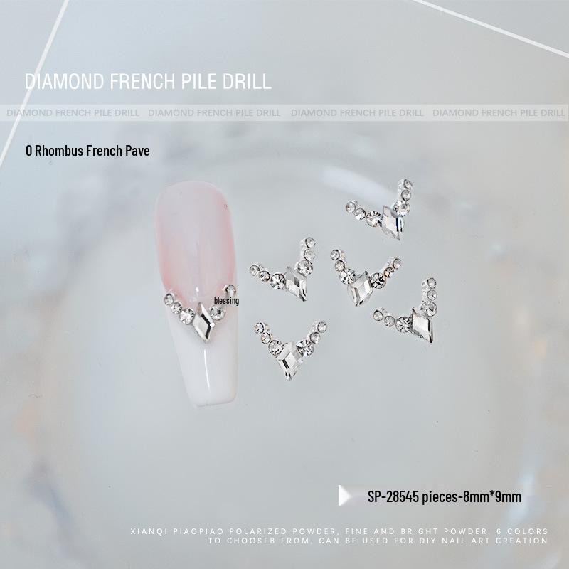 Rhombus French Manicure V-Shaped Diamond Nail Art Decoration Set - 5 Pieces
Rhombus French Manicure V-Shaped Diamond Nail Art Decoration Set - 5 Pieces