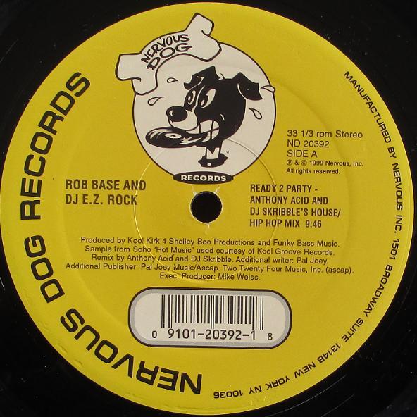 12inch Record ROB BASE & DJ E-Z ROCK - Ready 2 Party ND20392 Nervous Dog Rec 1999 US Dance & Electronica Used
12inch Record ROB BASE & DJ E-Z ROCK - Ready 2 Party ND20392 Nervous Dog Rec 1999 US Dance & Electronica Used
