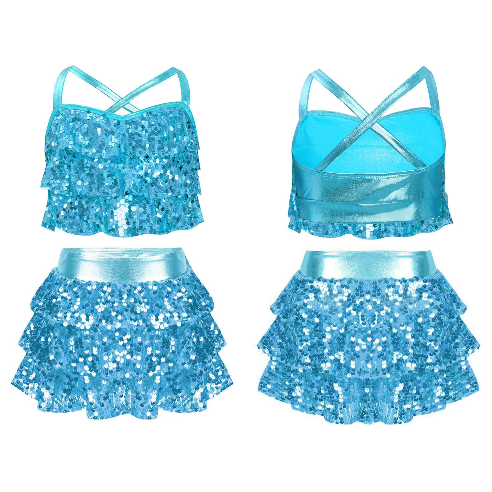 Дівчинка Блискучий Металік Костюм для Джазового Танцю з Паєтками Костюм Блискучий Металік Кроп-Топ з Ярусною Спідницею-Юнітардом Шкільний Костюм для Баскетбольної Чирлідингу 15-16 Years світло-синій колір
Дівчинка Блискучий Металік Костюм для Джазового Танцю з Паєтками Костюм Блискучий Металік Кроп-Топ з Ярусною Спідницею-Юнітардом Шкільний Костюм для Баскетбольної Чирлідингу 15-16 Years світло-синій колір
