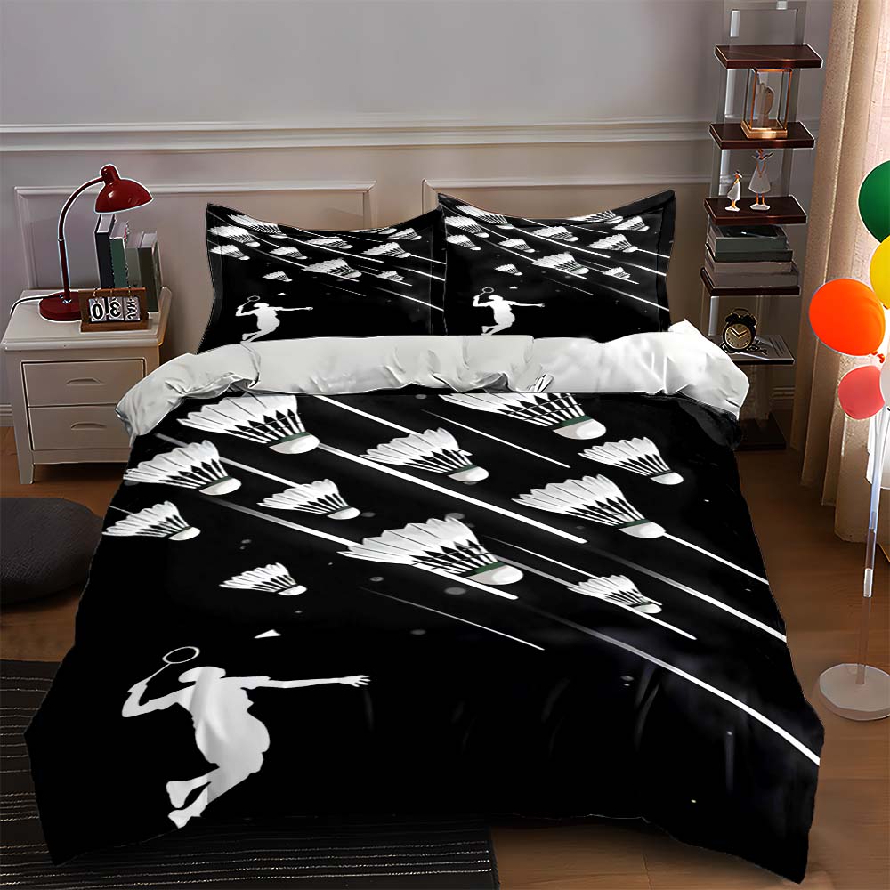 Badminton-themed silhouette. Bedding Duvet cover sets Duvet covers Pillowcases gifts (1 * Duvet Cover 2 * Pillowcases, without duvet insert) 135x200cm
Badminton-themed silhouette. Bedding Duvet cover sets Duvet covers Pillowcases gifts (1 * Duvet Cover 2 * Pillowcases, without duvet insert) 135x200cm