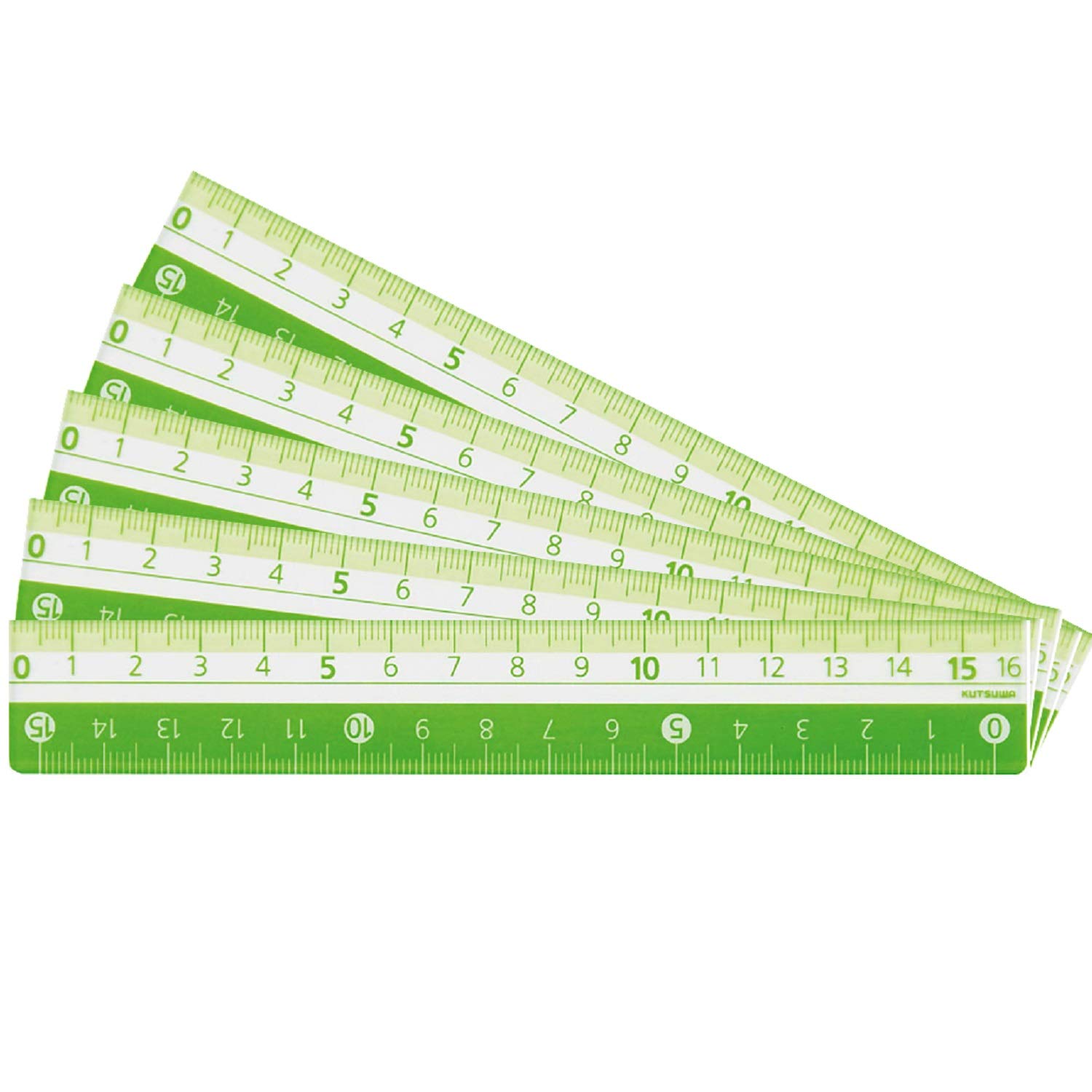 Цветная линейка Kutsuwa STAD 16 см, 5 шт., зеленая KB027GR-5P