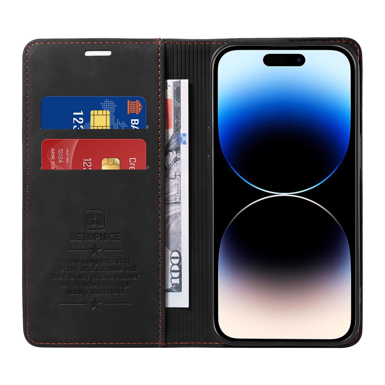BETOPNICE 003 For iPhone 15 Pro Max Lightweight PU Leather Stand Cover RFID Blocking Case Wallet Phone Shell Black
BETOPNICE 003 For iPhone 15 Pro Max Lightweight PU Leather Stand Cover RFID Blocking Case Wallet Phone Shell Black