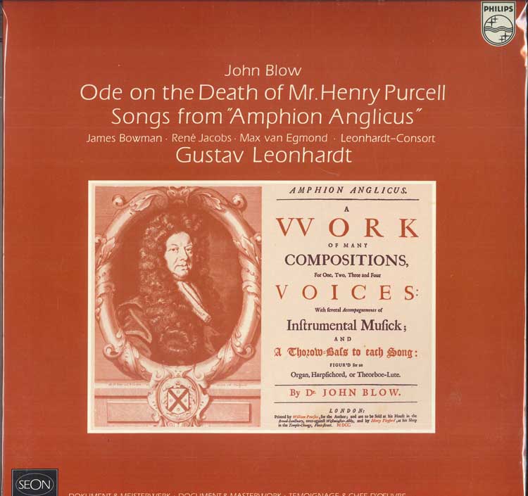 LP Record JOHN BLOW JAMES BOWMAN RENE JACOB Ode On The Death Of Mr. Henry Purce 6575016 PHILIPS 1973 Europe Classical Used
LP Record JOHN BLOW JAMES BOWMAN RENE JACOB Ode On The Death Of Mr. Henry Purce 6575016 PHILIPS 1973 Europe Classical Used