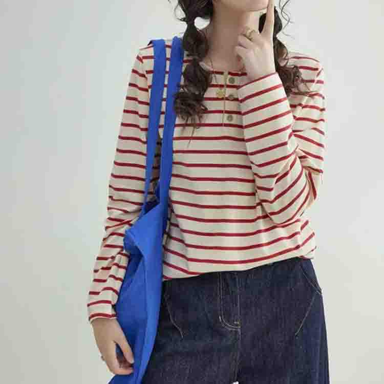 Women s 2024 Autumn Color Block Striped T-Shirt - Loose, Slimming, Versatile, Casual Top S
Women s 2024 Autumn Color Block Striped T-Shirt - Loose, Slimming, Versatile, Casual Top S