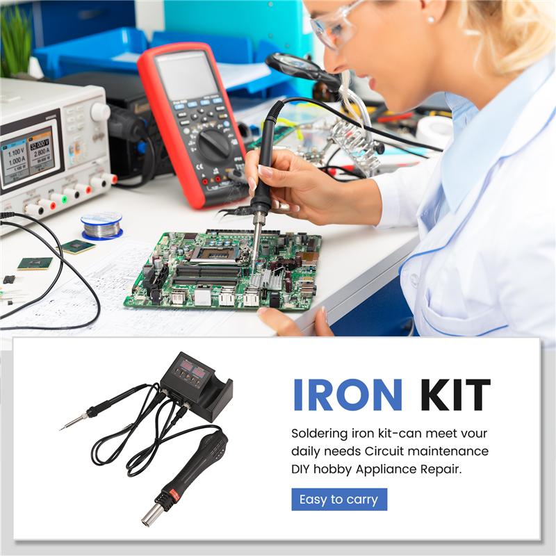 2In1 Soldering Station 8898 Digital Display Welding Rework Station Electric Soldering Iron Hot Air Repair Tools-B61B
2In1 Soldering Station 8898 Digital Display Welding Rework Station Electric Soldering Iron Hot Air Repair Tools-B61B
