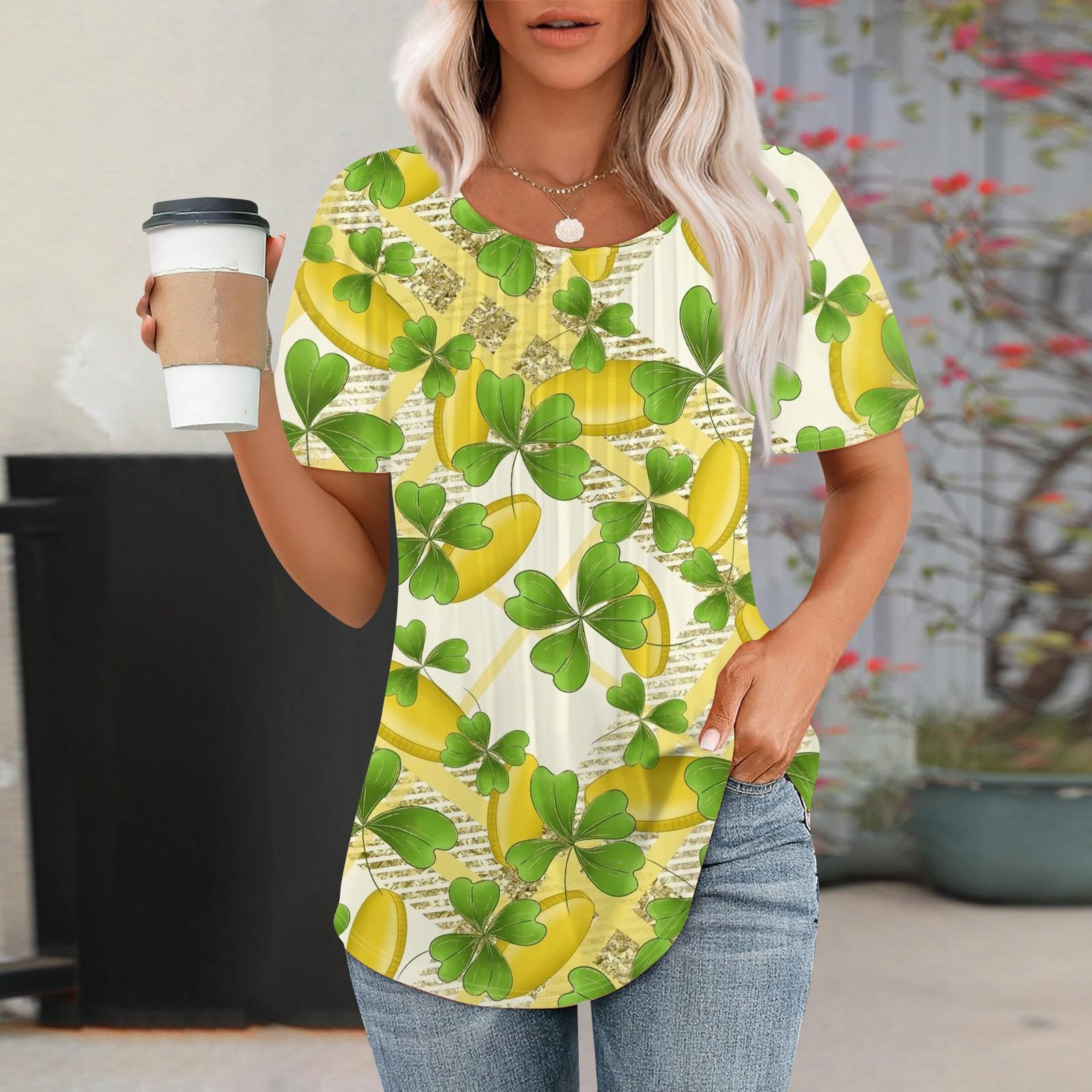 Жіноча модна повсякденна плісирована кругла горловина St. Футболка з короткими рукавами з принтом до Дня Святого Патрика XXXL жовтий
Жіноча модна повсякденна плісирована кругла горловина St. Футболка з короткими рукавами з принтом до Дня Святого Патрика XXXL жовтий