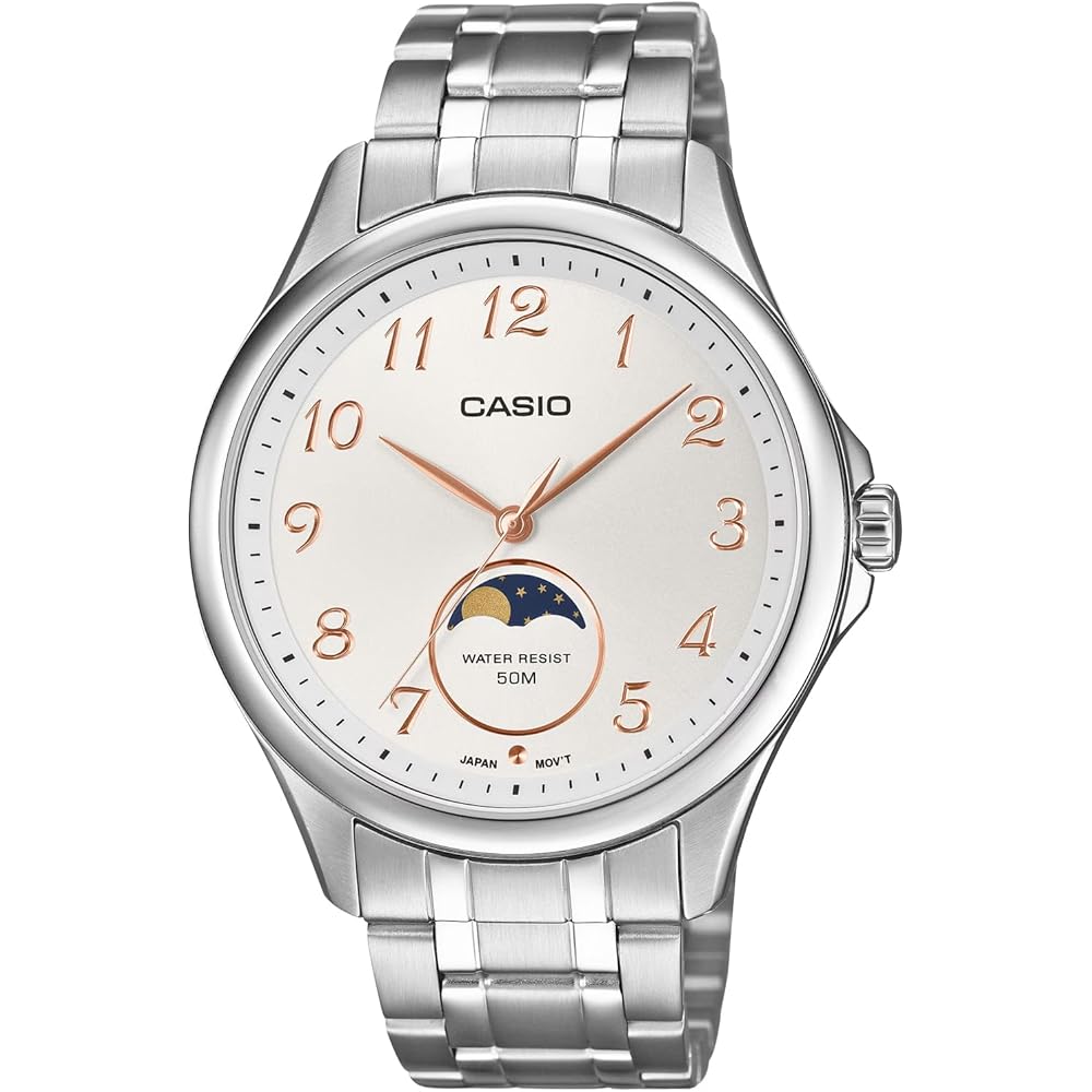 Casio Standard Moon Phase Analog Men s Watch MTP-M110D-7AV Round Face Metal Band Silver
Casio Standard Moon Phase Analog Men s Watch MTP-M110D-7AV Round Face Metal Band Silver