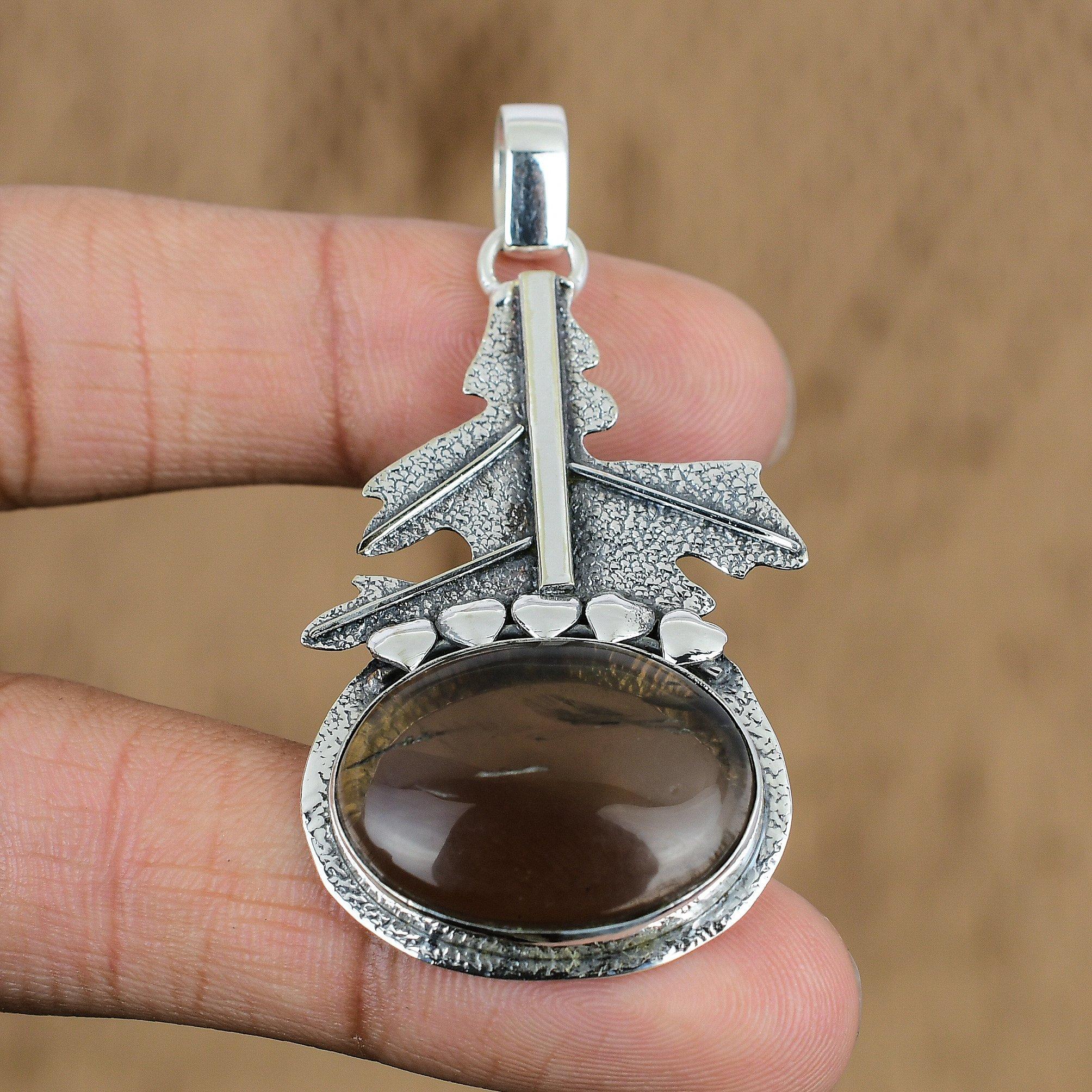 925 Sterling Silver Smokey Quartz Stone Root Chakra Wedding Boho Pendant Jewelry
925 Sterling Silver Smokey Quartz Stone Root Chakra Wedding Boho Pendant Jewelry