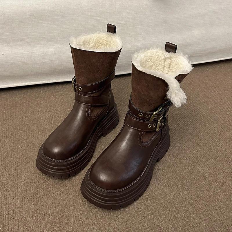 Winter Street Style Belt Buckle Knee-High Women Boots Platform Thick Sole Shoes Female Punk Short Booties De Muje 35
Winter Street Style Belt Buckle Knee-High Women Boots Platform Thick Sole Shoes Female Punk Short Booties De Muje 35