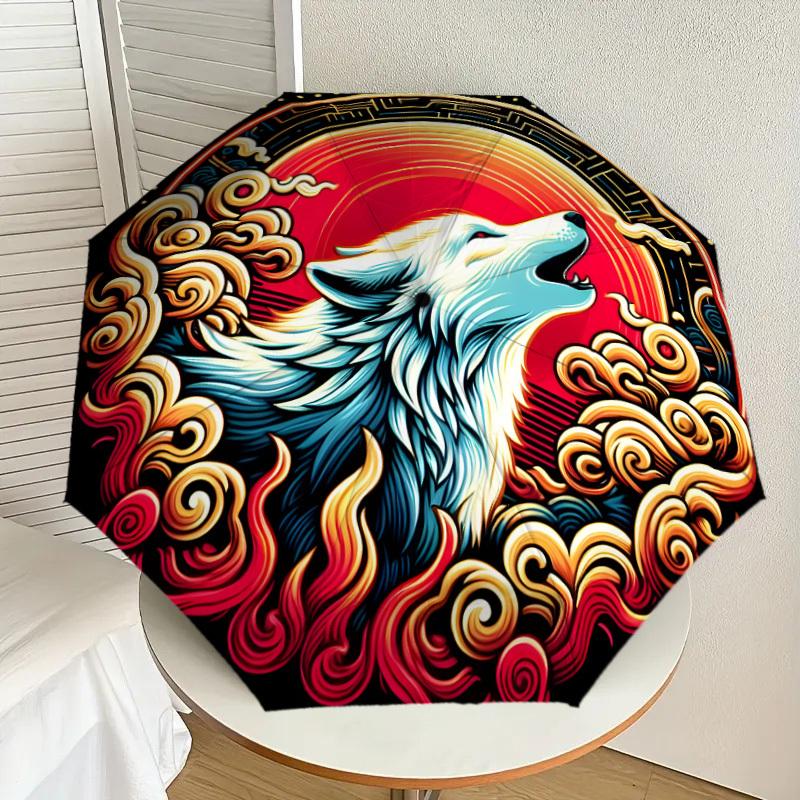 1pc Wolf Howling at Red Moon with Flames Umbrella with Plastic Handle,Suitable for All Seasons Home Travel Outdoor UmbrellaDD1173
1pc Wolf Howling at Red Moon with Flames Umbrella with Plastic Handle,Suitable for All Seasons Home Travel Outdoor UmbrellaDD1173