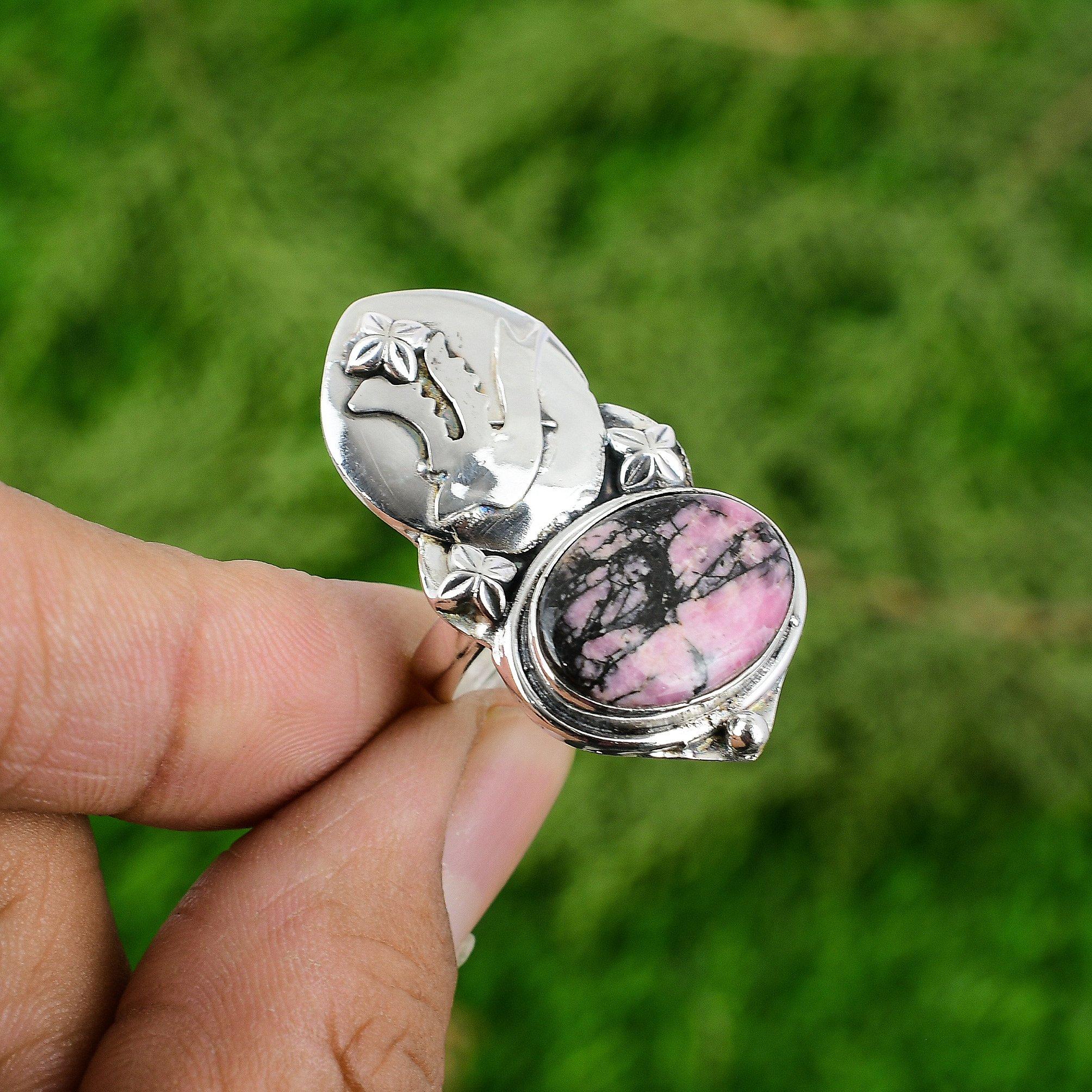 Натуральный Родонит Драгоценный Камень Штабелируемое Кольцо с Птицей Регулируемое Серебро 925 пробы для Женщин Adjustable
Натуральный Родонит Драгоценный Камень Штабелируемое Кольцо с Птицей Регулируемое Серебро 925 пробы для Женщин Adjustable