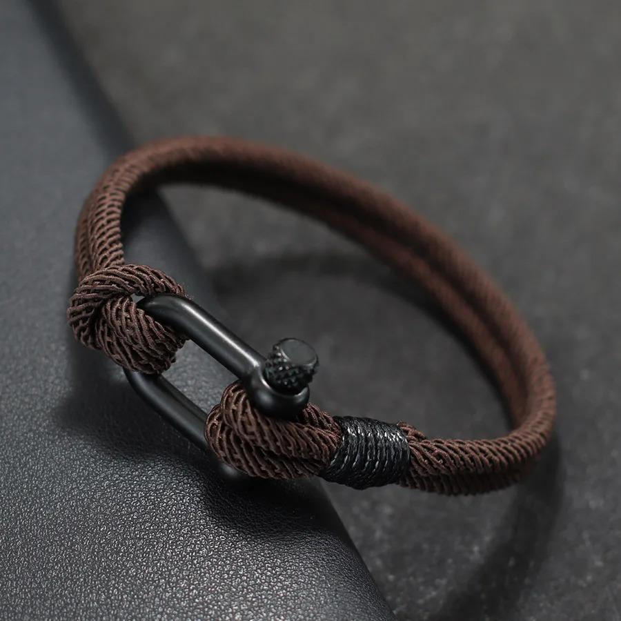 Hiphop Men Stainless Steel Bracelet with Detachable Buckle Nautical Wrap Braclet Bilayer Thread Bicycle Braslet Armband Herren
Hiphop Men Stainless Steel Bracelet with Detachable Buckle Nautical Wrap Braclet Bilayer Thread Bicycle Braslet Armband Herren
