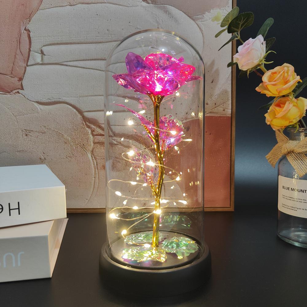 Valentine s Day Glass Dome Night Light with Preserved Rose and Gold Foil
Valentine s Day Glass Dome Night Light with Preserved Rose and Gold Foil