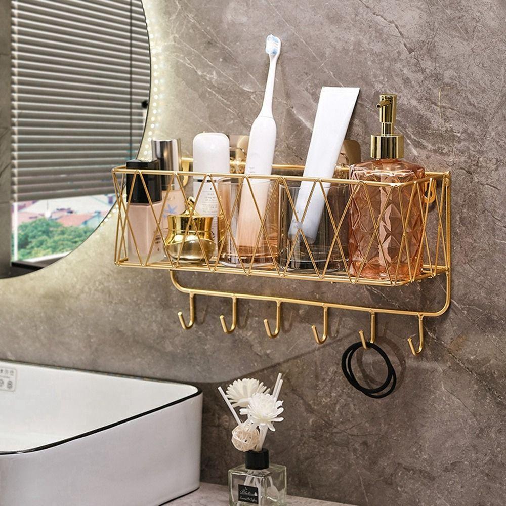 Iron Towel Holder with Hook Shampoo Holder Rustproof Bathroom Shelf Toothbrush L золотий
Iron Towel Holder with Hook Shampoo Holder Rustproof Bathroom Shelf Toothbrush L золотий
