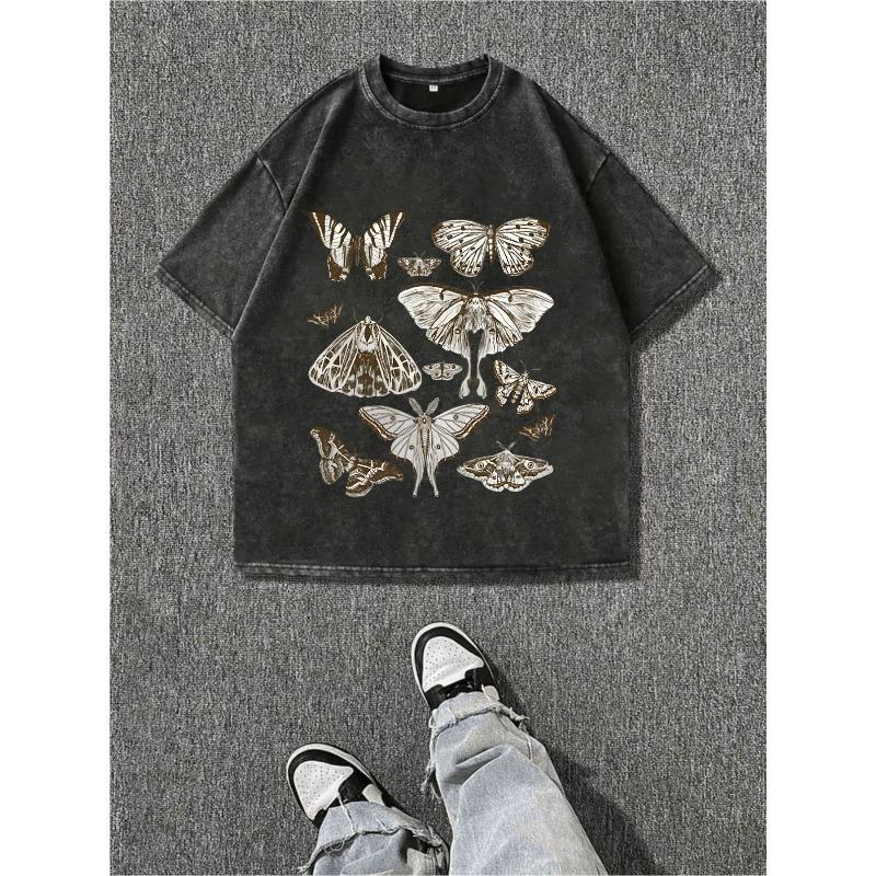 European Size D Acid-Washed Black T-Shirt with Moths Butterflies Nature Print -Light Gray Ripped Jeans and Sneakers,Casual Trendy Artistic Graphic Tee S чёрный
European Size D Acid-Washed Black T-Shirt with Moths Butterflies Nature Print -Light Gray Ripped Jeans and Sneakers,Casual Trendy Artistic Graphic Tee S чёрный