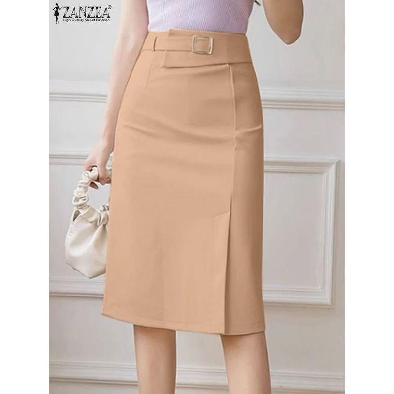 A- Line Mid Length Split Hip Professional Skirt A Word Split Skirt Khaki L
A- Line Mid Length Split Hip Professional Skirt A Word Split Skirt Khaki L