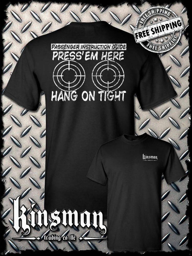 PRESS EM HERE Passenger Instruction Guide BIKER T-Shirt - Motorcycle Ride Free S
PRESS EM HERE Passenger Instruction Guide BIKER T-Shirt - Motorcycle Ride Free S