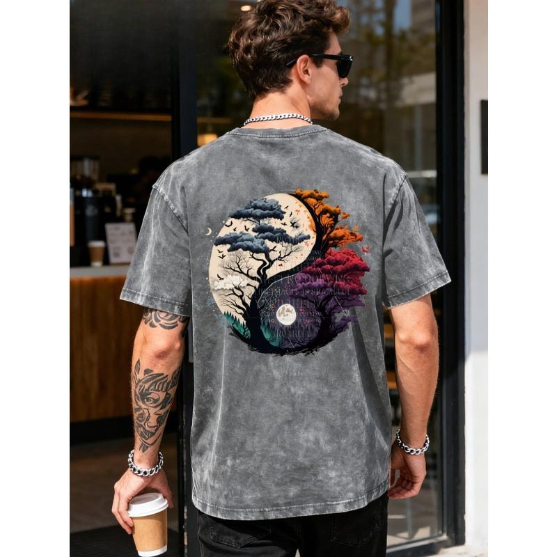 Christmas New Year Yin Yang Tree Art Washed Retro T-Shirt | Men S Print Short Sleeve New High Quality Acid Washed Retro Top Holiday Casual Wear Street 5XL
Christmas New Year Yin Yang Tree Art Washed Retro T-Shirt | Men S Print Short Sleeve New High Quality Acid Washed Retro Top Holiday Casual Wear Street 5XL