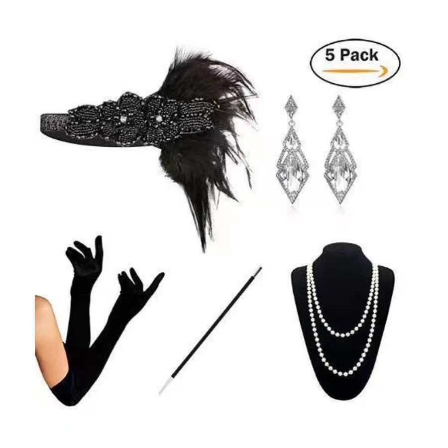 1980s Retro Feilaibo Black Hairband Women s Cocktail Makeup Ball Party Accessories Set Feather Headpiece
1980s Retro Feilaibo Black Hairband Women s Cocktail Makeup Ball Party Accessories Set Feather Headpiece