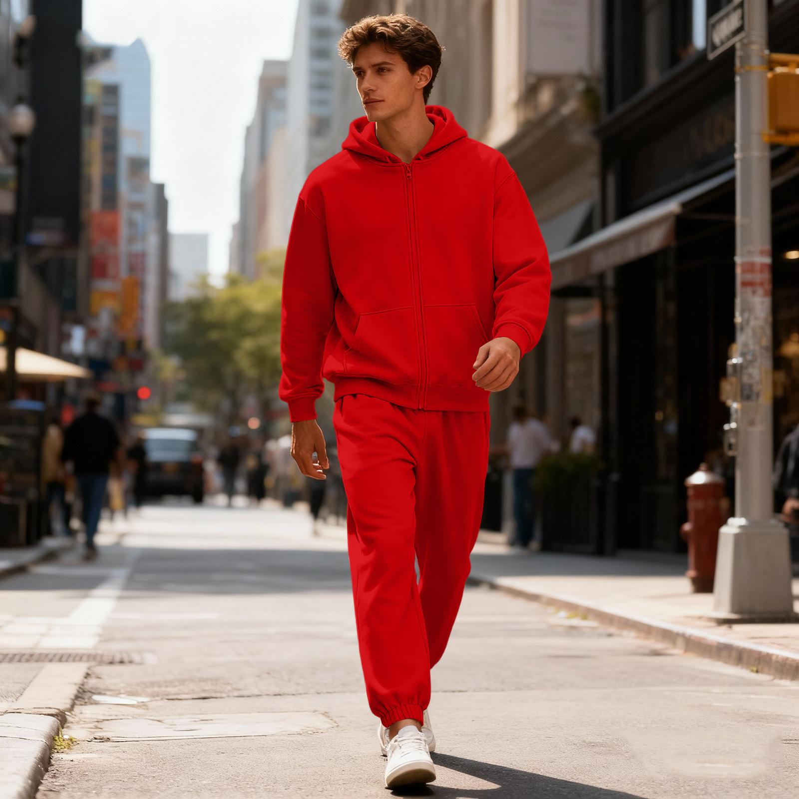 Чоловічий спортивний костюм Чоловічий однотонний повсякденний спортивний костюм Костюм світшота M червоний
Чоловічий спортивний костюм Чоловічий однотонний повсякденний спортивний костюм Костюм світшота M червоний