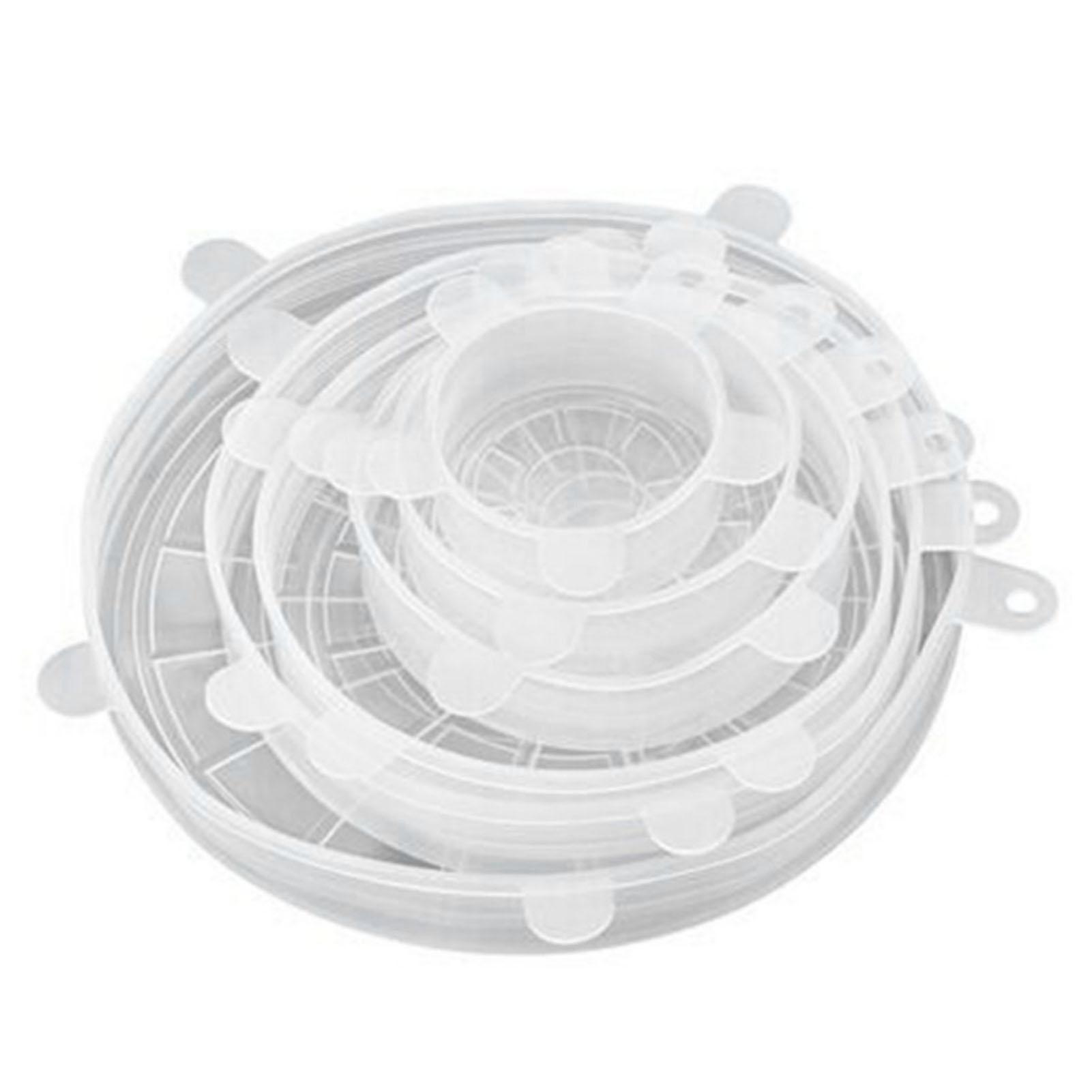 6 шт. Силиконовые эластичные крышки Высокая термостойкость Круглые многоразовые силиконовые крышки для холодильника, микроволновой печи