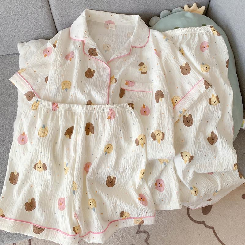 Women s Cotton Gauze Pajamas with Built-in Bra: 2026 Spring/Summer/Autumn Three-Piece Short Sleeve Set M (Recommended 75-100 jin)
Women s Cotton Gauze Pajamas with Built-in Bra: 2026 Spring/Summer/Autumn Three-Piece Short Sleeve Set M (Recommended 75-100 jin)