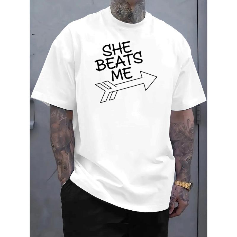 European sizes Men S Casual Short-Sleeve T-Shirt | She Beats Me Humor Design - Breathable Summer T-Shirt, Machine Washable, Regular Fit 4XL білий
European sizes Men S Casual Short-Sleeve T-Shirt | She Beats Me Humor Design - Breathable Summer T-Shirt, Machine Washable, Regular Fit 4XL білий