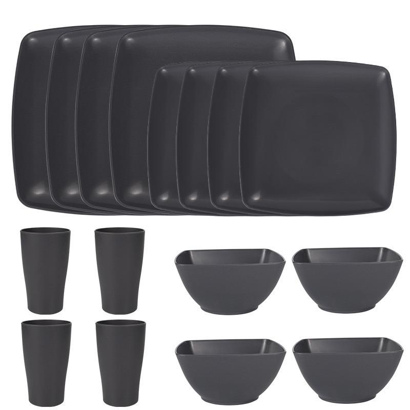 Чорний набір посуду з пшеничної соломи на 16 предметів: Миски, Тарілки, Чашки - Портативні та Екологічні для обіду на відкритому повітрі
Чорний набір посуду з пшеничної соломи на 16 предметів: Миски, Тарілки, Чашки - Портативні та Екологічні для обіду на відкритому повітрі